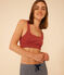 Bralette a tinta unita in cotone ed elastan donna marrone FAMEUX