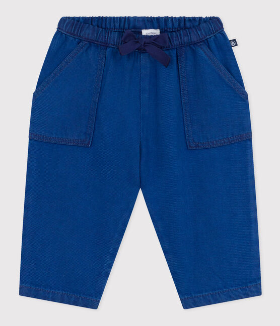 Pantaloni in cotone lyocell per bebè blu INCOGNITO
