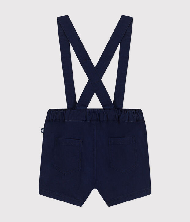Salopette corta in serge beb&egrave; blu