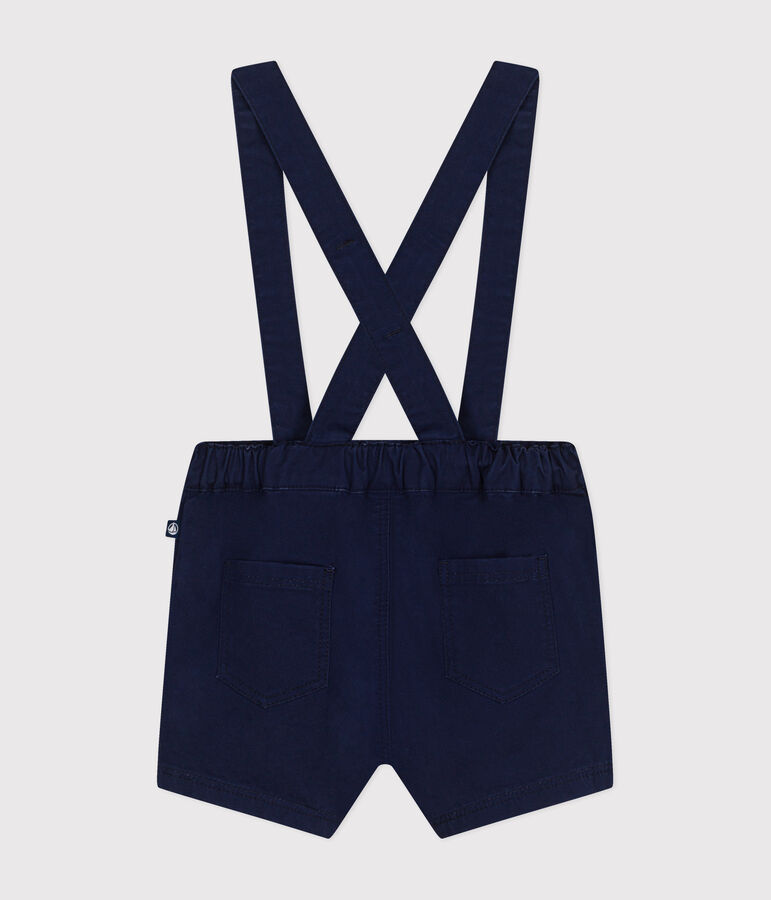 Salopette corta in serge beb&egrave; blu