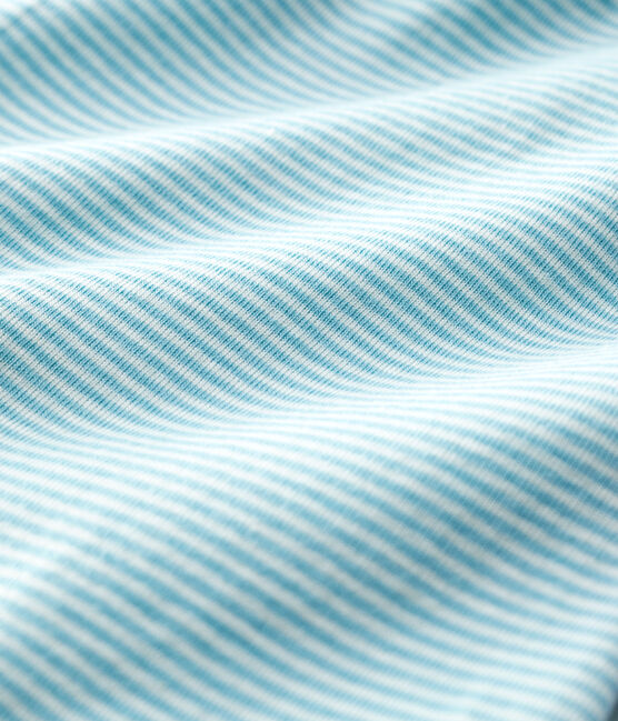 Pantaloni foderati a righe blu bebè in cotone biologico blu TIKI/bianco MARSHMALLOW