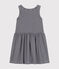 Abito senza maniche in cotone bambina. blu SMOKING/bianco MARSHMALLOW