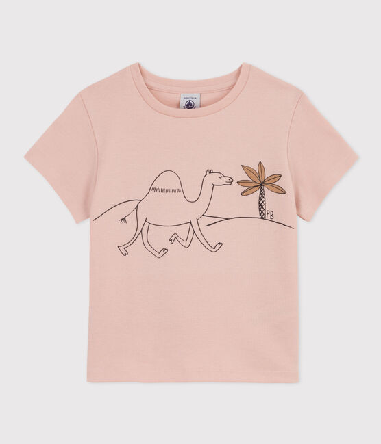 T-shirt bambina in cotone stampato rosa SALINE
