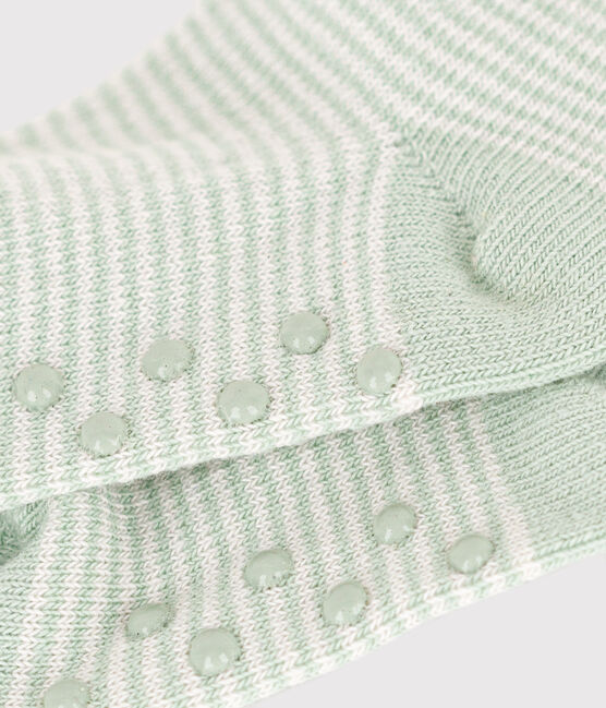 Calzini antiscivolo bebè in cotone	 verde HERBIER/ MARSHMALLOW