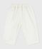 Pantaloni in serge tinta unita neonato bianco MARSHMALLOW