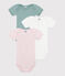 Set 3 body a maniche corte in cotone tinta unita neonato variante 1