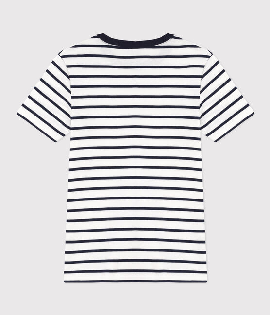T-shirt L'ICONIQUE girocollo in cotone Donna bianco MARSHMALLOW/blu SMOKING