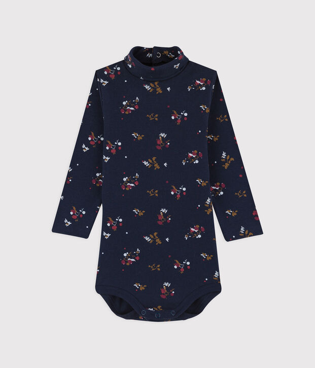 Body maniche lunghe beb&egrave; in cotone. blu/multicolore