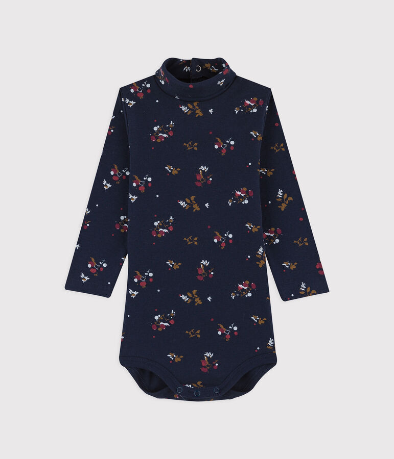 Body maniche lunghe beb&egrave; in cotone. blu SMOKING/bianco MULTICO