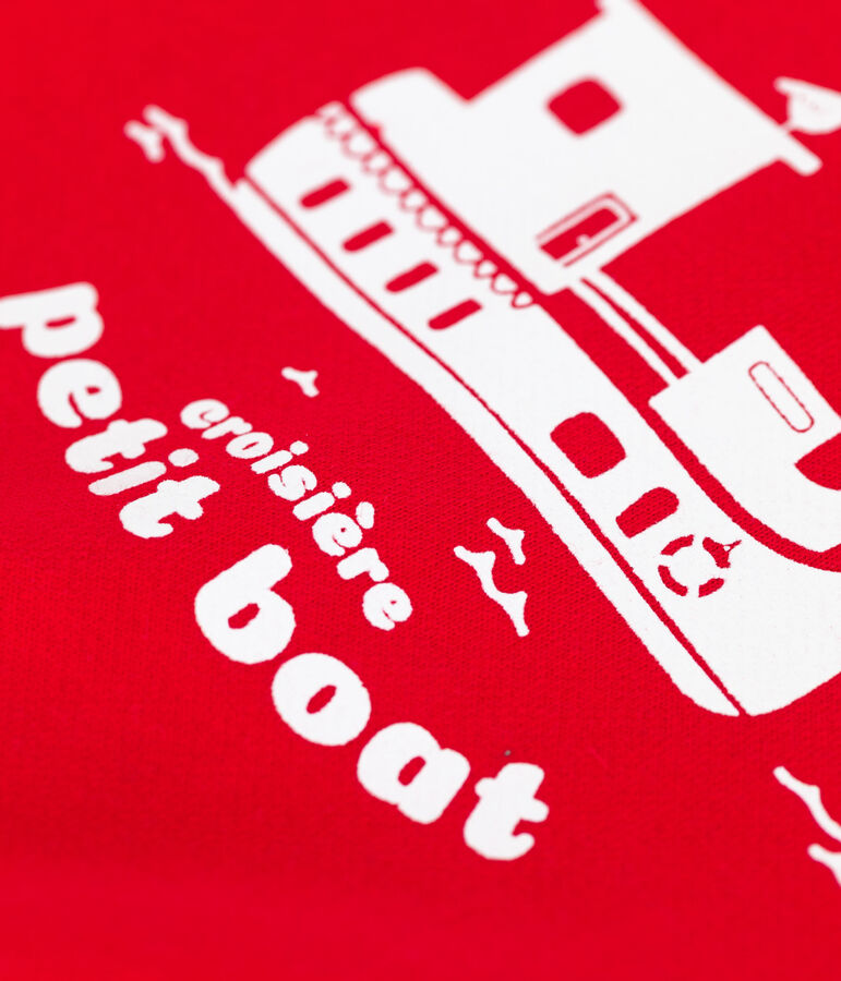 Cappotto Teddy beb&egrave; in molleton rosso/blu