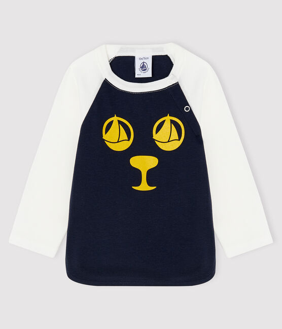 T-shirt bebè maschio blu SMOKING/bianco MARSHMALLOW