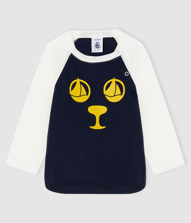 T-shirt beb&egrave; maschio blu/bianco