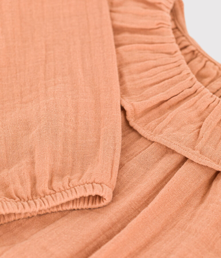 Blusa in garza di cotone bambina rosa SIENNA