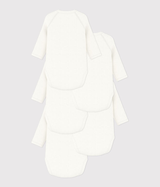 Confezione da 5 body incrociati a maniche lunghe in cotone multicolore