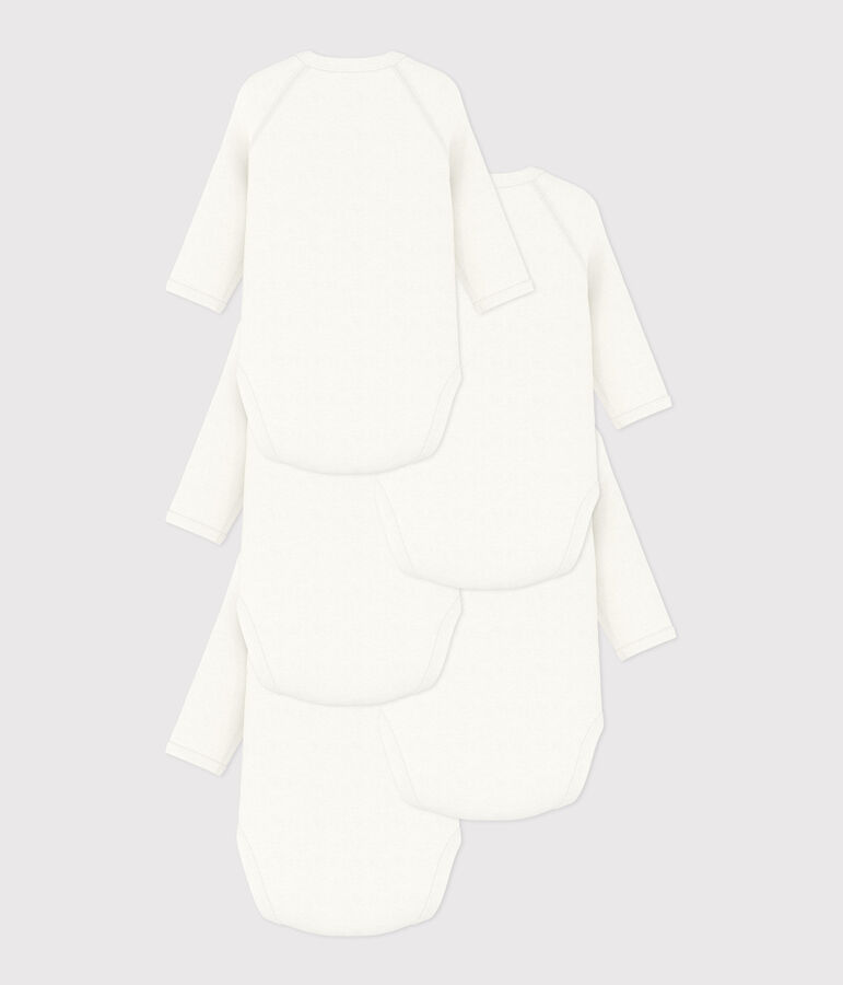 Confezione da 5 body incrociati a maniche lunghe in cotone multicolore