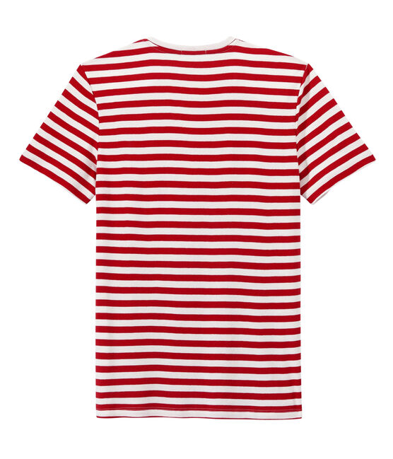 T-shirt uomo a righe bicolore rosso TERKUIT/bianco MARSHMALLOW