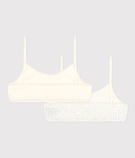 Confezione da 2 brassière ragazza in cotone biologico ed elastam a pois variante 1