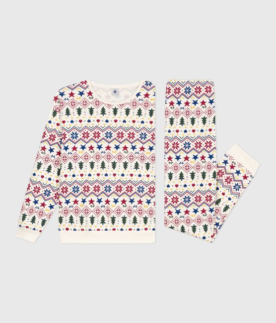 Pigiama donna in cotone con stampa natalizia MILK/ MULTICO