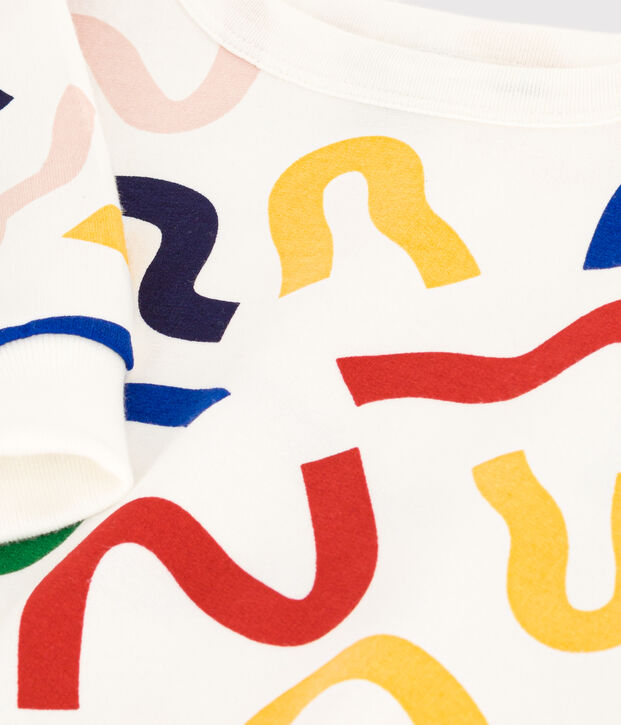 Felpa in molleton leggero stampato bambino bianco/multicolore