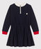 Abito bambina a maniche lunghe in molleton blu SMOKING