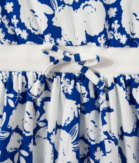 Abito bambina stampato bianco MARSHMALLOW/blu PERSE