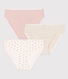 Confezione da 3 slip da ragazza in cotone ed elastam motivo fiore