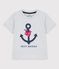 T-shirt  maniche corte in cotone bambino grigio POUSSIERE CHINE