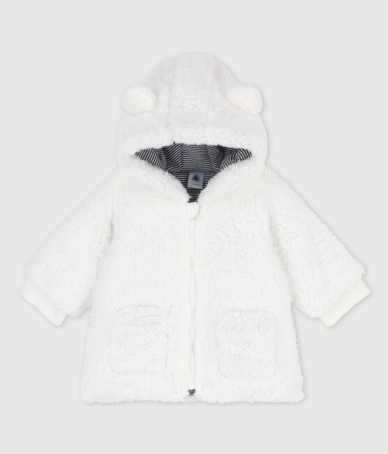 Cappotto  in sherpa dolce bebè. bianco MARSHMALLOW