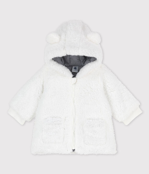 Cappotto  in sherpa dolce beb&egrave;. bianco