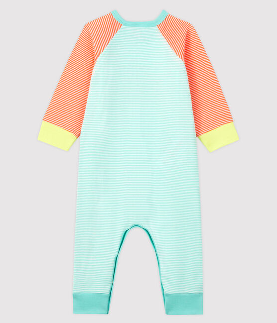 Tutina senza piedi a costine arancione CORAL/bianco MARSHMALLOW