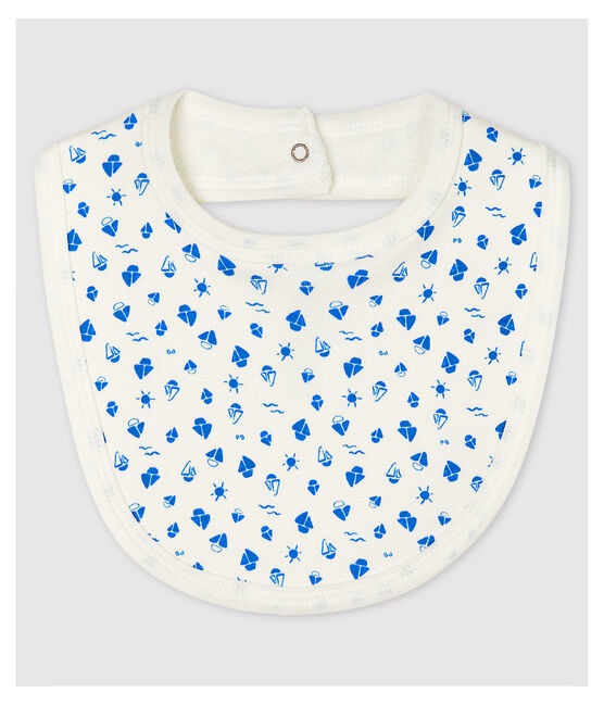 Bavaglino bebè in cotone biologico bianco MARSHMALLOW/blu COOL