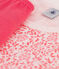 Pigiama corto bambina in cotone con fantasia floreale a rose bianco MARSHMALLOW/rosa GRETEL