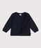 Cardigan in maglia di cotone tinta unita neonato blu SMOKING