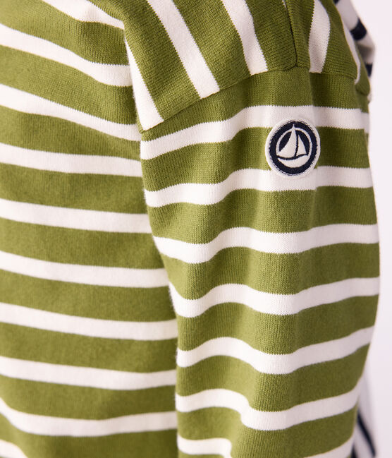 Marinière in cotone bambino verde CEDAR/ MILK