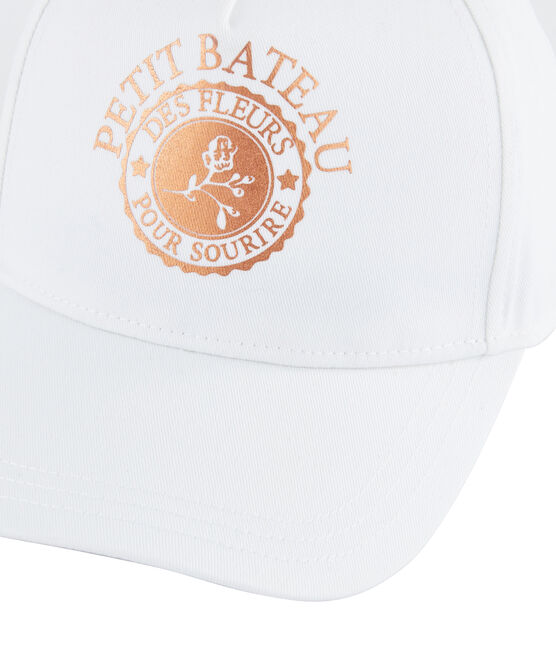 Cappellino in twill bambina bianco MARSHMALLOW