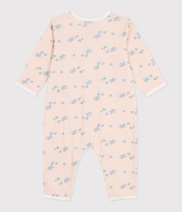Pigiama senza piedini in cotone con elefanti stampati neonato bianco/multicolore
