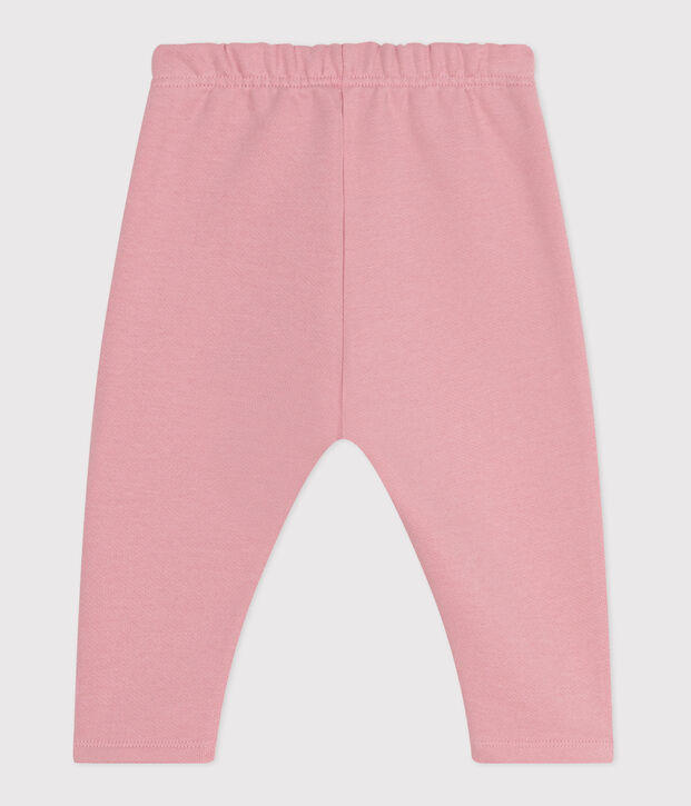 Joggers in cotone tinta unita neonato rosa