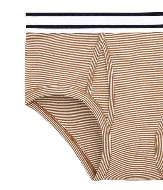 slip uomo millerighe marrone BRINDILLE/bianco MARSHMALLOW