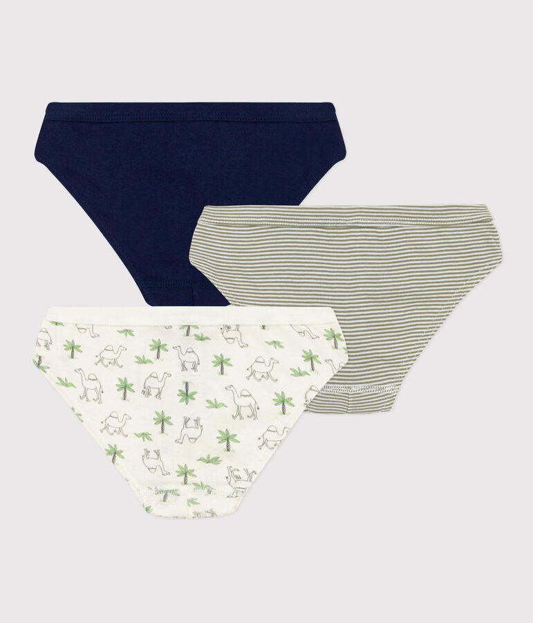 Confezione da 3 slip bambino in cotone con dromedari multicolore