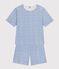Pigiama donna con pantaloncini e t-shirt in cotone con motivo floreale blu MARSHMALLOW/ INCOGNITO