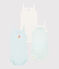 Confezione da 3 body con spalline blu quadrettini vichy bebè femmina variante 1