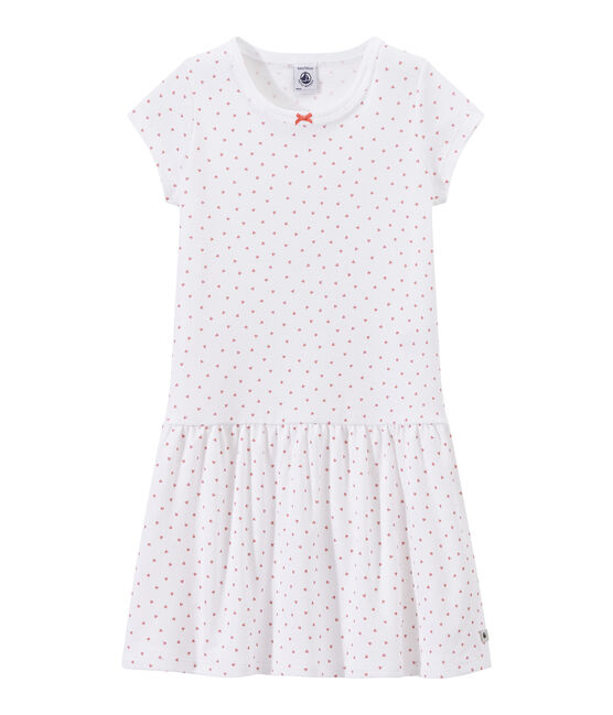 Camicia da notte bambina con stampa a cuori bianco ECUME/rosa ROSE