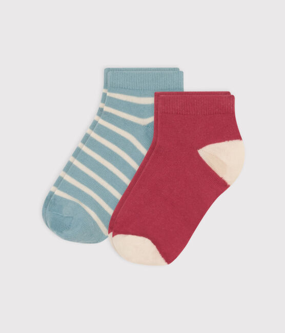 Confezione da 2 paia di calzini a righe in jersey di cotone bambini variante 1