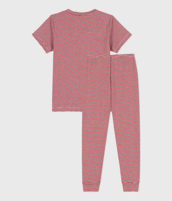 Pigiama a maniche corte millerighe unisex in cotone STOP/ MARSHMALLOW