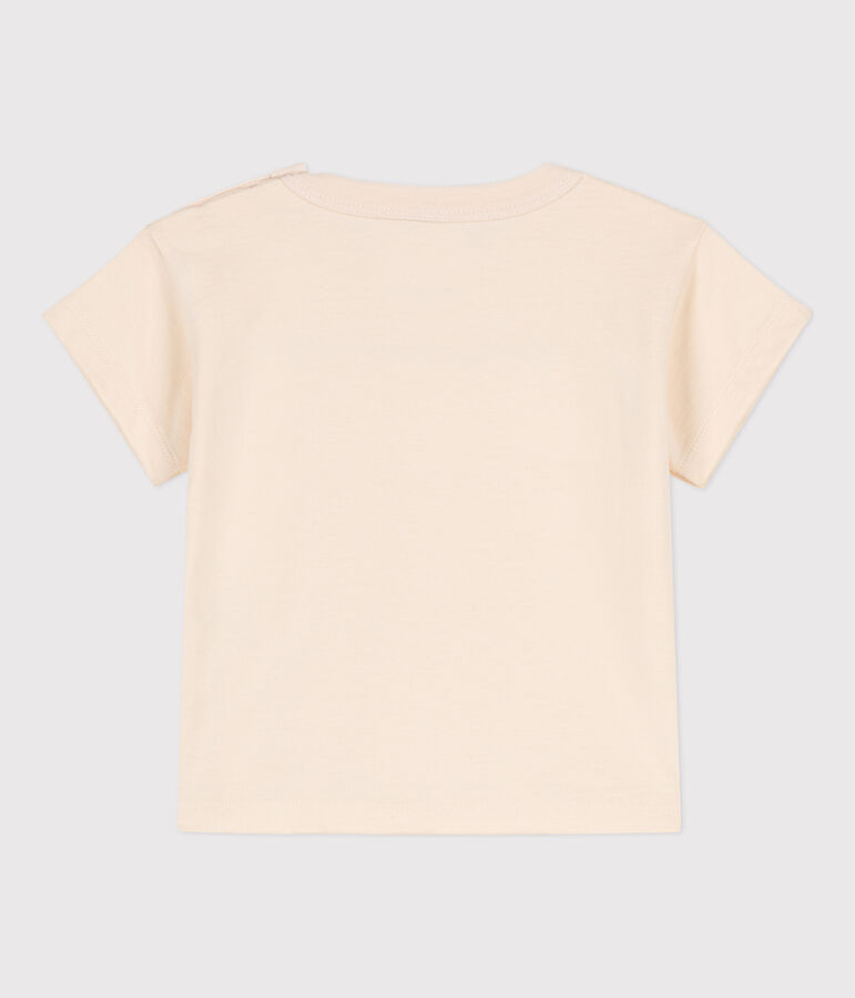 T-shirt a maniche corte beb&egrave; in jersey ricamato ecru AVALANCHE