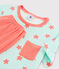 Pigiama a righe e stelle bambino a costine bianco MARSHMALLOW/bianco MULTICO