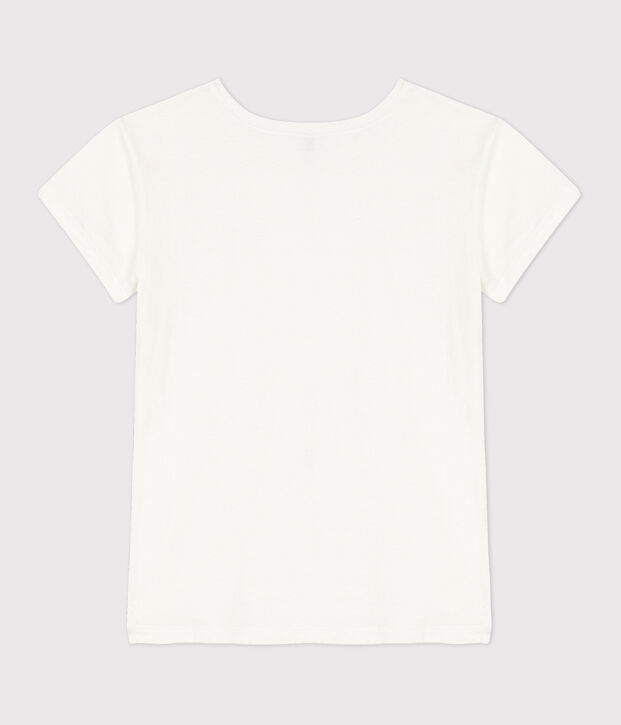 T-shirt "L'IDEAL" in cotone/lino Donna bianco