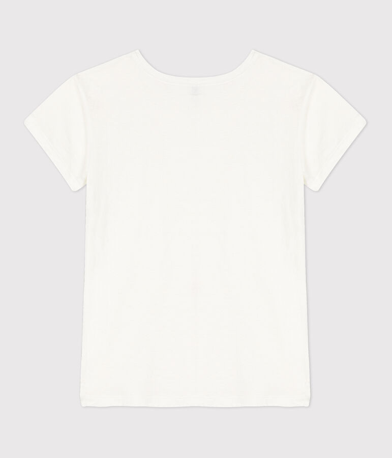 T-shirt "L'IDEAL" in cotone/lino Donna bianco ECUME