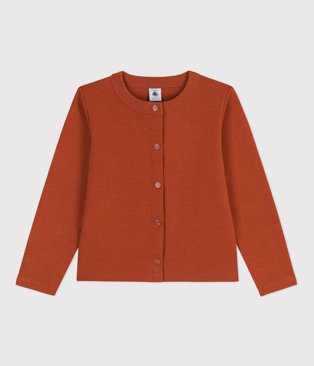 Cardigan in cotone bambina marrone