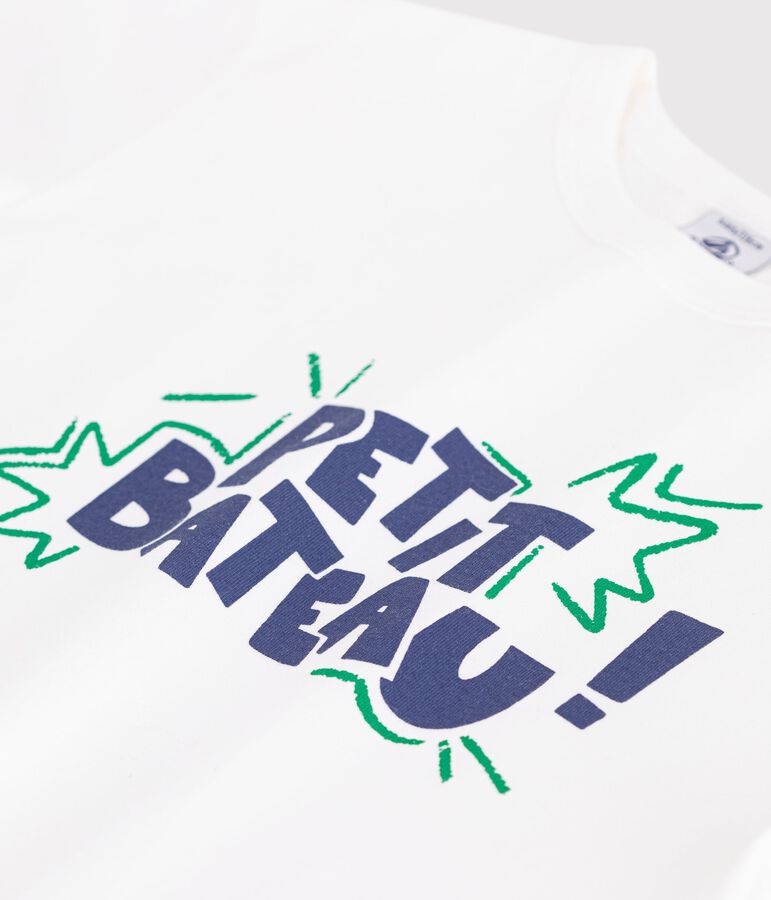 T-shirt a maniche corte in cotone bambina bianco MARSHMALLOW/bianco MULTICO